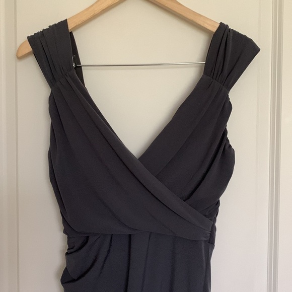 Boston Proper Women’s Sleeveless Rouched Dress Dark Grey XS - Picture 5 of 8